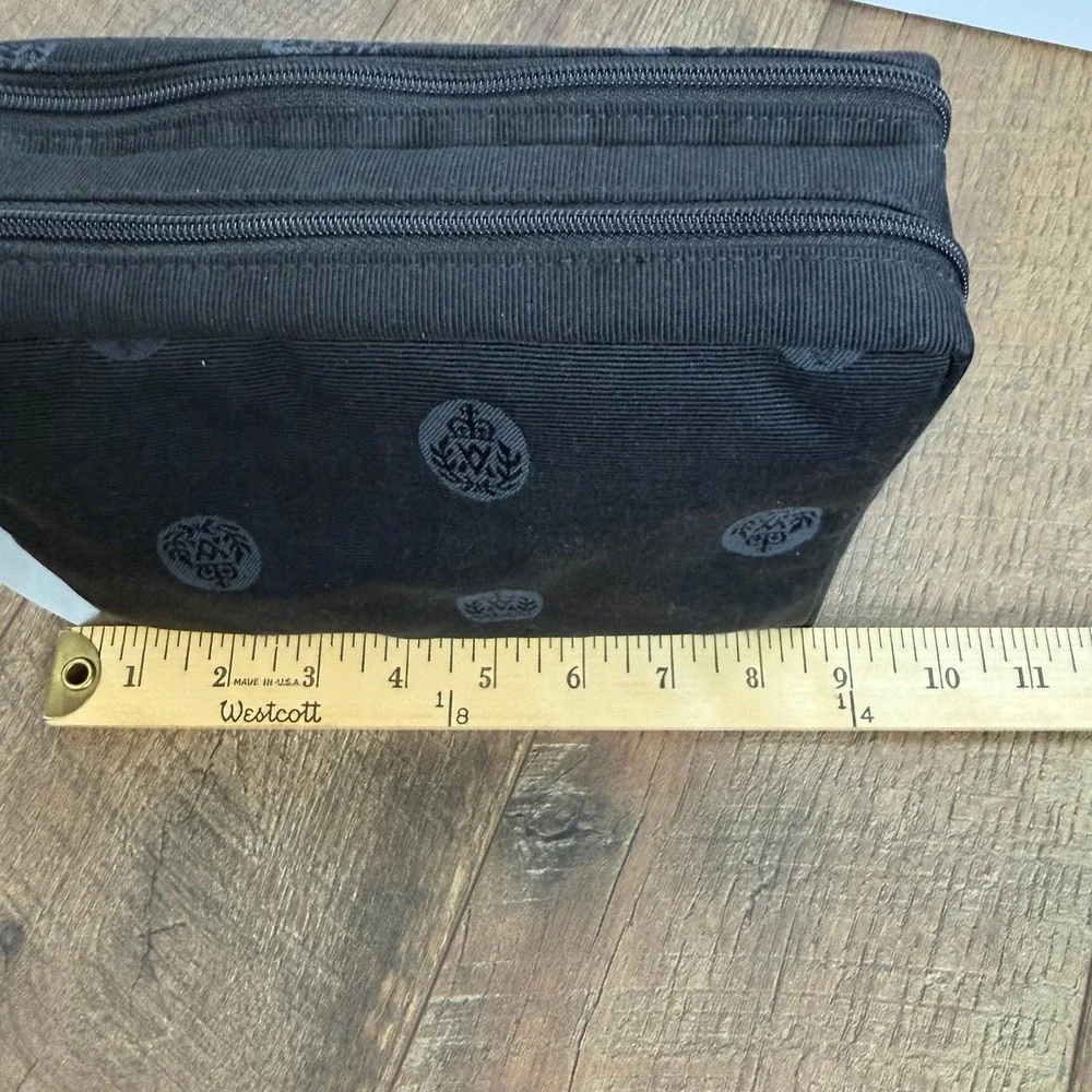 Adrienne‎ Vittadini Cosmetic Bag Set of 2 Womens Black Crest